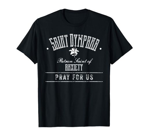 聖ディンプナ不安の守護聖人精神的健康カトリックTシャツ