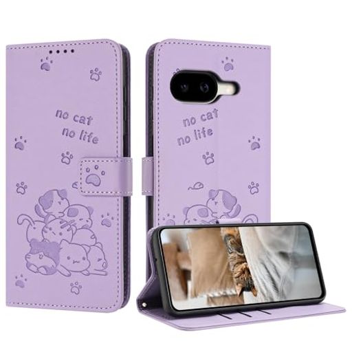 Vlimus と互換性のある Google Pixel 10A ケース 手帳型 かわいい子猫の携帯電話カバー と互換性のある ピクセル10a ケース カード収納 耐衝撃 耐久性 指紋防止 スタンド機能 に適合する グーグ…