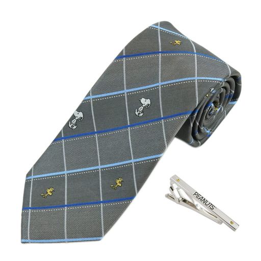 [ピーナッツ]ネクタイ&タイバーセットPN914453グレー002SNOOPYブランドネクタイネクタイピンプレゼント