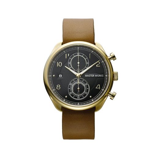[MASTERWORKS]マスターワークスmasterworks腕時計Quattro002MW07YB-EDLBO8腕時計メンズ日本製クォーツ41mmレザーベルトメンズウォッチクロノグラフブラウン