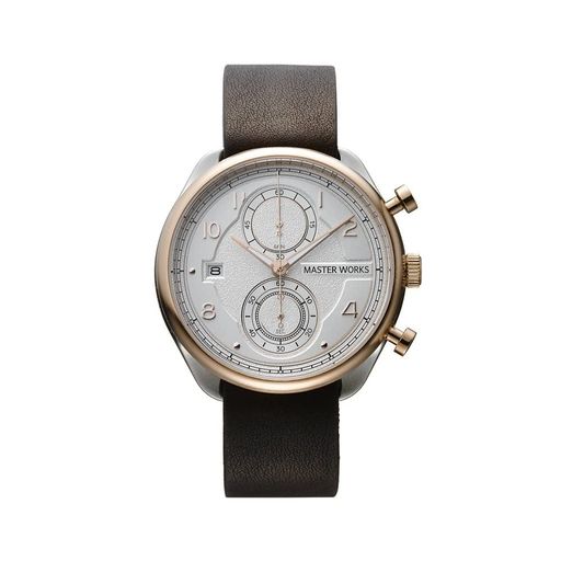 [MASTERWORKS]マスターワークスmasterworks腕時計Quattro002MW07SRS-EDDBO8腕時計メンズ日本製クォーツ41mmレザーベルトメンズウォッチクロノグラフブラウン