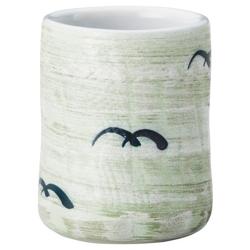 山下工芸湯呑み磁器φ7x9.5cm(260cc)そよ風寿司中湯呑