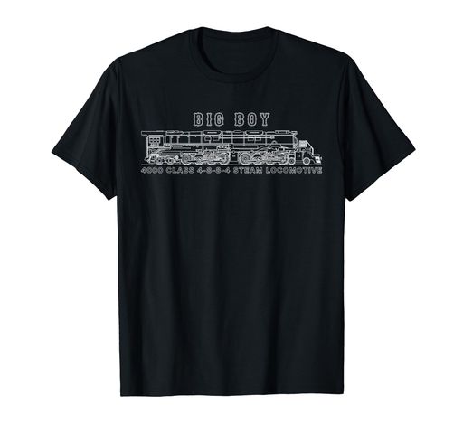 BigBoy4000クラス蒸気機関車アメリカ列車ブループリントTシャツ