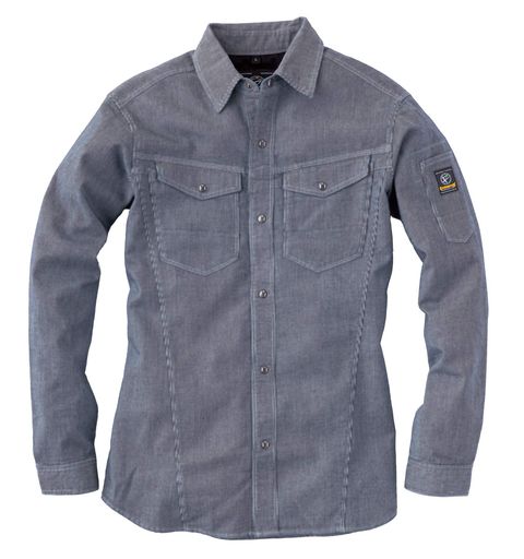 EVENRIVER春夏用ストレッチエアーライトシャツSR-600693ヒッコリーブルー5L