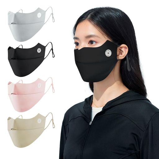 [Besince] スポーツマスク フェイスマスク UPF50+ UVカット紫外線対策 洗えるマスク 日焼け防止 日よけ ひんやり 接触冷感 冷感マスク 息苦しくない 速乾 男女兼用 フェイスカバー フェイスガ…