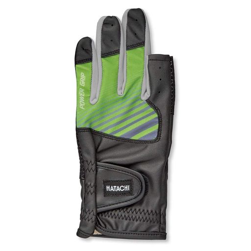 ハタチ(HATACHI)グラウンドゴルフパワーグリップ合皮指切手袋ライトグリーンSMBH8075