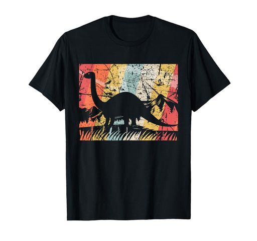レトロなブロントサウルス。 ディノ愛好家のためのヴィンテージギフト Tシャツ