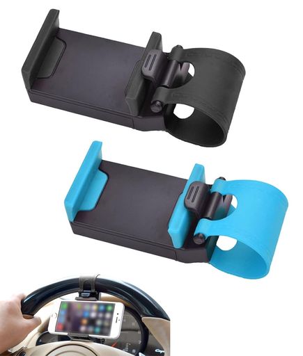 スマホホルダー カーステアリング 車のハンドルに固定 携帯ホルダー 伸縮可能 ハン...