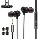 Esputunkイヤホン有線3.5mmHIFI音質マイク付きクリア通話リモコン付き音量調整絡み防止カナル型遮音性ノイズ遮断