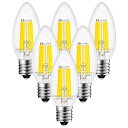 ZYYRSSシャンデリア電球E17口金60W形相当昼白色LED電球6WLEDフィラメント電球4000K720lmクリアタイプ蝋燭型レトロ電球高演色広配光タイプ調光器非対応PSE認証済み6個入(E17口金昼白色)