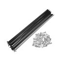 BULLSPANN炭素鋼スポークスチールスポーク自転車用14Gニップル付きブラック36本長さ284MM