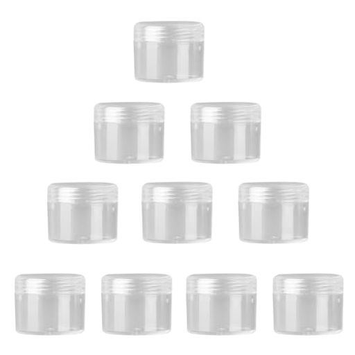 SoeDods小分けケース10個セット銀テープ収納ケーステープ収納38.8*22mm透明小物入れ収納ケース化粧品用小分け容器蓋付き(容量10g)