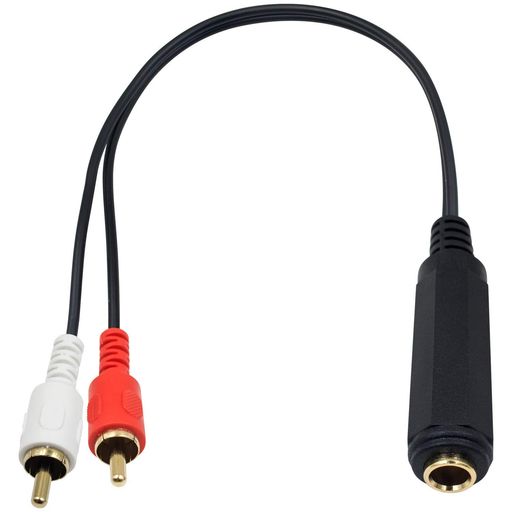 Poyiccot 6.35mm RCA 変換 オーディオケーブル、6.35mm(メス)to 2RCA (オス)オーデ...