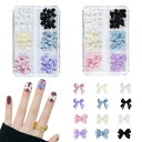 ネイルパーツ リボン 60個セット 3D立体 可愛い 蝶結び カラフル レジン用 ジェルネイル パーツ DIY ジュエリーパーツ ネイルアート ハンドメイド デ...