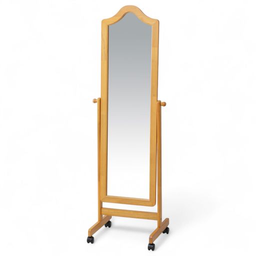 J-kitchens木製スタンドミラーブラウン鏡かがみブラウン