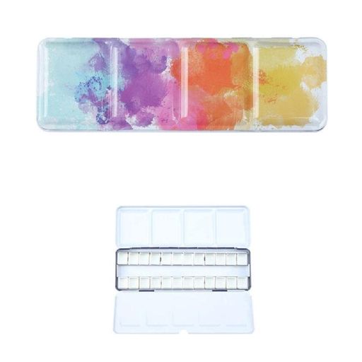 空の水彩パレットトレイトラベルサイズポータブルペイントボックス金属製の空の水彩缶パレットペイントケースDiyクラフト