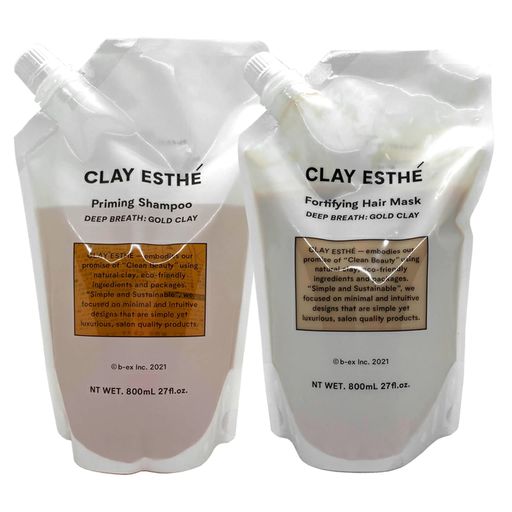 クレイエステシャンプーゴールドクレイ800ml+ヘアマスクゴールド800g詰替用セット