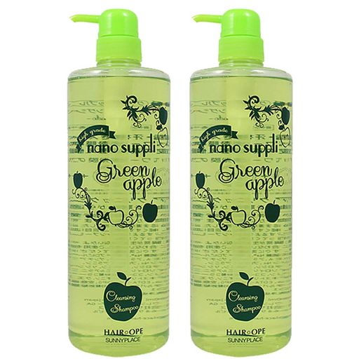 【x2個セット】サニープレイスナノサプリクレンジングシャンプー(グリーンアップル)1Lナノサプリシリーズ