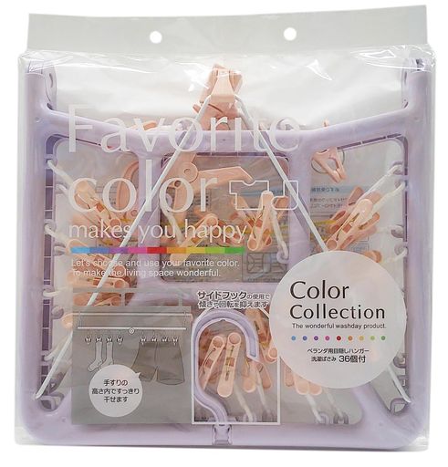 商品サイズ:縦64cmx横35cmx高さ30cm 材質:(本体)ポリプロピレン (ワイヤー)PP被膜鉄線 (バネ)鋼 カラー:ラベンダー&amp;シェルピンク 生産国:タイ サイドフックの使用で傾きや回転を抑えます。 カモイやロープにしっかりはさめるキャッチフック式。