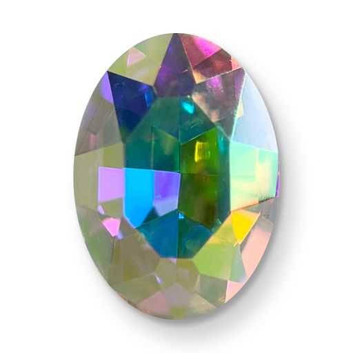 AURORAクリスタルオーバル-Vカット10x8mmクリスタルAB16pcs