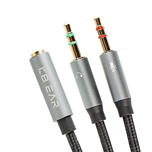 KEBAR KA01オーディオ変換ケーブル 3.5mm 4極 3極 変換ケーブルtype-cオーディオ分配ケーブル イヤホンジャック 二股 Hi-Fi音質再生 多重シールド 高耐久性ナイロン編み ノイズ低減機能付き