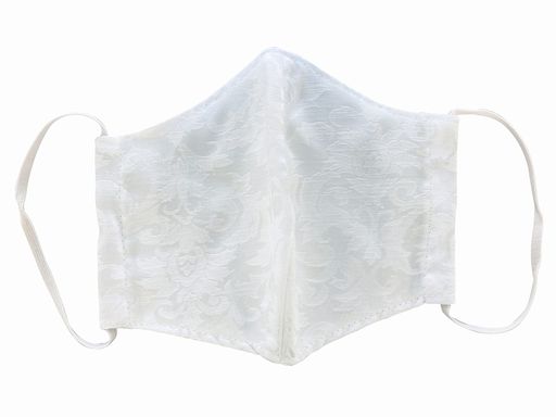 (0850-1)宇仁繊維日本製ジャカードマスクファッションマスク布マスクフィルターポケット付き【白】