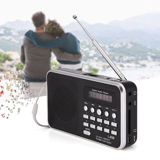 ポータブルデジタルオーディオプレーヤー、マルチメディアラジオサポートTFカード/Uディスク/SD/MP3フォーマット/FMラジオ、充電インジケーター付きHiFiミュージックスピーカー