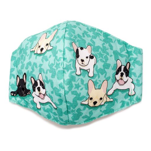 [ペットラバーズ]みんなが元気になるマスク大人用フレンチブルドッグエメラルドグリーンマスク三層構造..