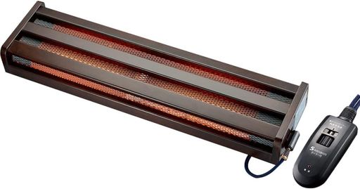 メトロ木枠フットヒーター幅83cmx奥行22cmx高さ11cm2灯式手元電子コントローラー式5時間切タイマー付ク..