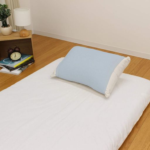 Bedding - メリーナイト枕カバーのびのびタイプシンカーパイルブルー約32x52cm筒形ストレッチ素材いろいろな枕の形にフィットふんわりやさしい肌触り洗えるMNP3203-76