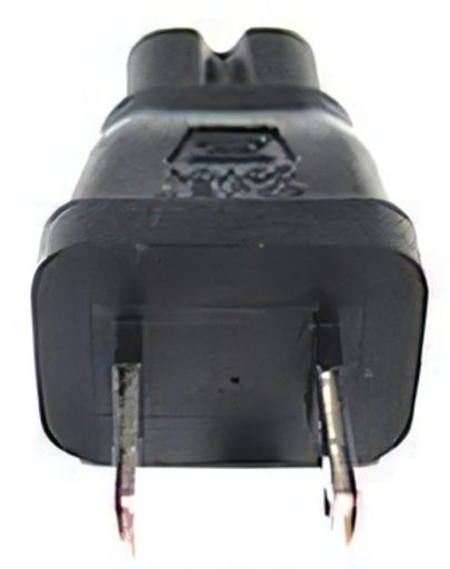 電源変換プラグ(メガネ型ACコード)/2Pin(オス)左右二重線矢印2Pin(メス)(EP-W-2P)