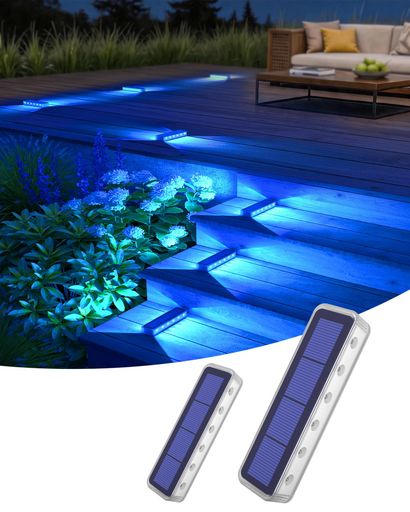 DetarZinLED ソーラーライト 屋外 防水 12LED ブルー 両面発光 ガーデンライト IP6...