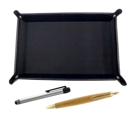 日本製シボ牛革ペントレイ黒メタルタッチ棒銀とメイプル木軸レトロ・シャープペンセットTRASB-ALST-HS4..