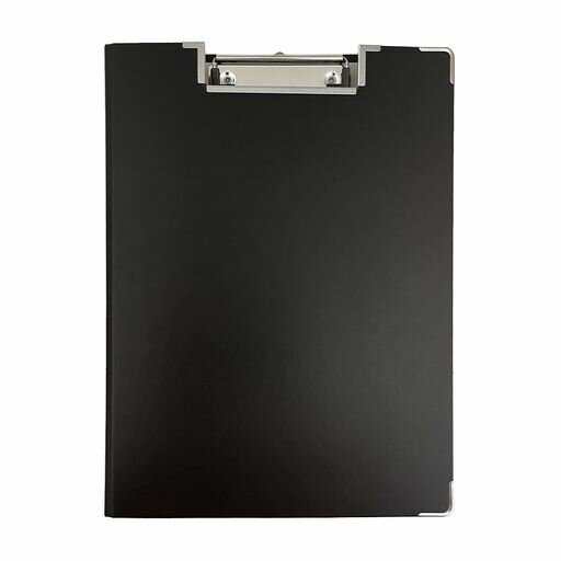 アイ・エスクリップボードクリップファイル二つ折りA4黒ISCB-A4F