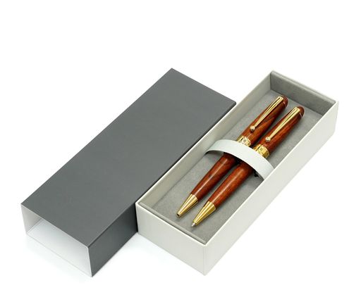 2セットパック木軸レトロ回転式エクサボールペン・シャープペン2本セット高級貼り箱入K7ー1455W-2