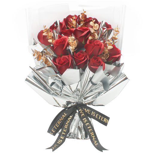 LOZIZI光るソープフラワーギフト造花枯れない花薔薇の花束赤バラ女性誕生日プレゼント花記念日