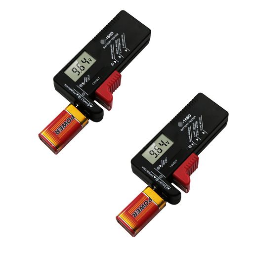 液晶電池チェッカーバッテリーテスター単1~5形乾電池残量測定器9V型アルカリ乾電池に対応1.5V/LRボタン形電源不要の電池チェッカー(2個入)