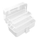 三層収納ボックス収納ボックス大容量ツールボックスマニキュアボックスアートツール収納ボックスポータブル雑貨収納小物家庭用収納ボックス(中型ホワイト三段26*14*16)