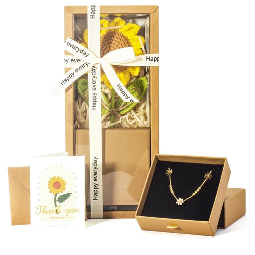 [LOZIZI]編みひまわり花束セット枯れない花造花誕生日プレゼント女性人気母の日贈り物