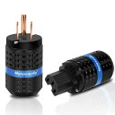 MONOSAUDIOオーディオ用電源プラグ純銅3ピン電源コネクタ15A/125V10A/250Vアルミニウム合金製シェルパワープラグインレットプラグIEC320C13コネクターペアハイエンドオーディオグレード非メッキ(2)