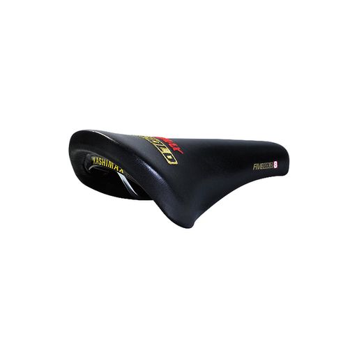 加島サドル(KASHIMAX)FG-8P/AEFIVEGOLD黒本革クッション/刺繍付NJS認定品
