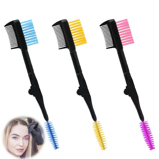 PAVIKEまつ毛コーム眉毛コーム化粧ブラシ眉毛ブラシブラシ&コームアイブロウブラシ眉ブラシ眉コームまつげコーム折りたたみ式メイクブラシ3個入り眉毛とまつ毛の両用折りたたみ式