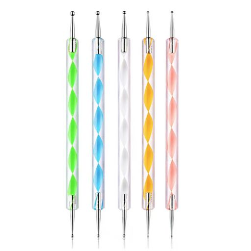 ドットペンネイルアート両端での使用ドットペン5点セットネイルドットペン適度なコシ大小ドットペン付..