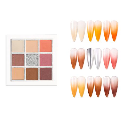 YAYAMIYAネイルパウダーネイルアートミラーパウダーグラデーションネイルパウダー9色顔料4個スポンジチ..