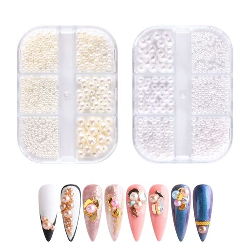 ネイルパールパーツ球体ホワイトベージュパールビーズネイルアートデコパーツジュエリーパーツ1.5mm2mm..