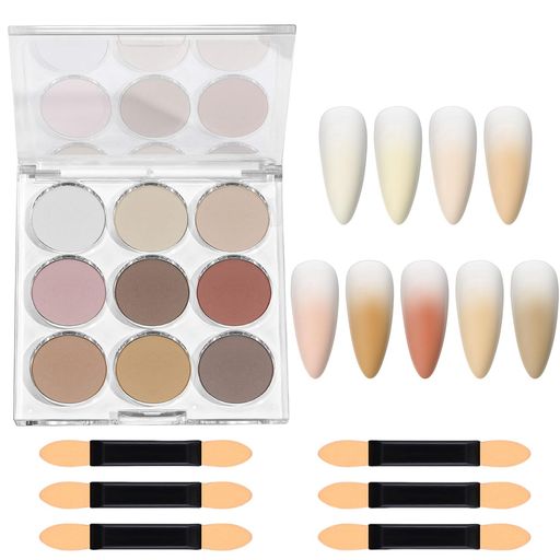 ネイルパウダーパレット9色セットミラーパウダーカラフルオーロラネイルアートグリッターラメ极細固形..