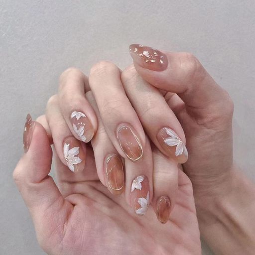 HAPVITAL24枚入人気ネイルチップ付け爪チップ手作りネイルチップネイルチップ和風つけ爪3D花嫁ネイル結..