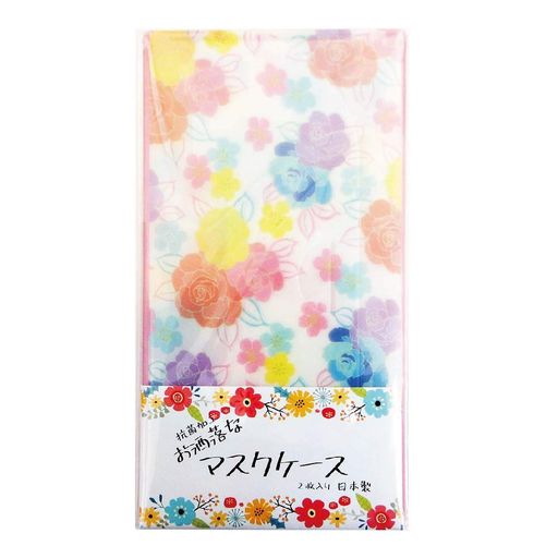 エヒメ紙工お洒落な抗菌マスクケースMC-002-2P薔薇2枚入2個パック
