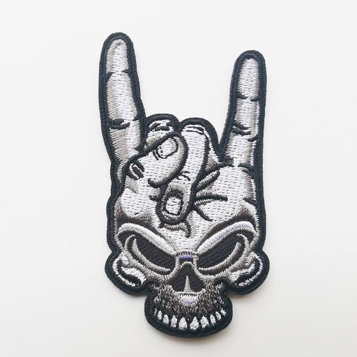 頭蓋骨のロックのジャンルパッチスカルヘッドワッペンドクロ骸骨スカルスケルトンアイロンワッペン