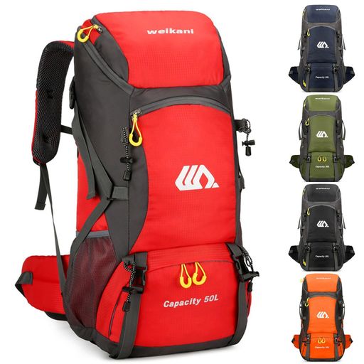 Bag - [Taeku]ハイキングバックパック50L防水折りたたみ登山リュックザック軽量大容量コンパクト旅行遠足通勤便利男女兼用デイパックマウンテンキャンプトレッキングアウトドアトラベル用(レ…